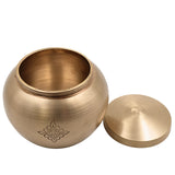 Bhunes Handcrafted Brass Ghee Box, Traditional Multi-Use Storage Container for Kitchen & Spices, 0.5 Litre, Gold, 3.5 Inch, 1 Piece