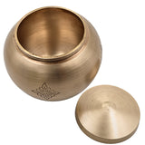 Bhunes Handcrafted Brass Ghee Box, Traditional Multi-Use Storage Container for Kitchen & Spices, 0.5 Litre, Gold, 3.5 Inch, 1 Piece