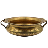 Bhunes Brass Hand Carved Urli for Temple, Decorative Vintage Flower Floating Bowl, Traditional Brass Urli for Puja, Ethnic Brass Water Vessel, Gold, 4 Inch, 1 Piece