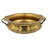 Bhunes Brass Hand Carved Urli for Temple, Decorative Vintage Flower Floating Bowl, Traditional Brass Urli for Puja, Ethnic Brass Water Vessel, Gold, 4 Inch, 1 Piece