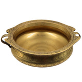 Bhunes Brass Hand Carved Urli for Temple, Decorative Vintage Flower Floating Bowl, Traditional Brass Urli for Puja, Ethnic Brass Water Vessel, Gold, 4 Inch, 1 Piece