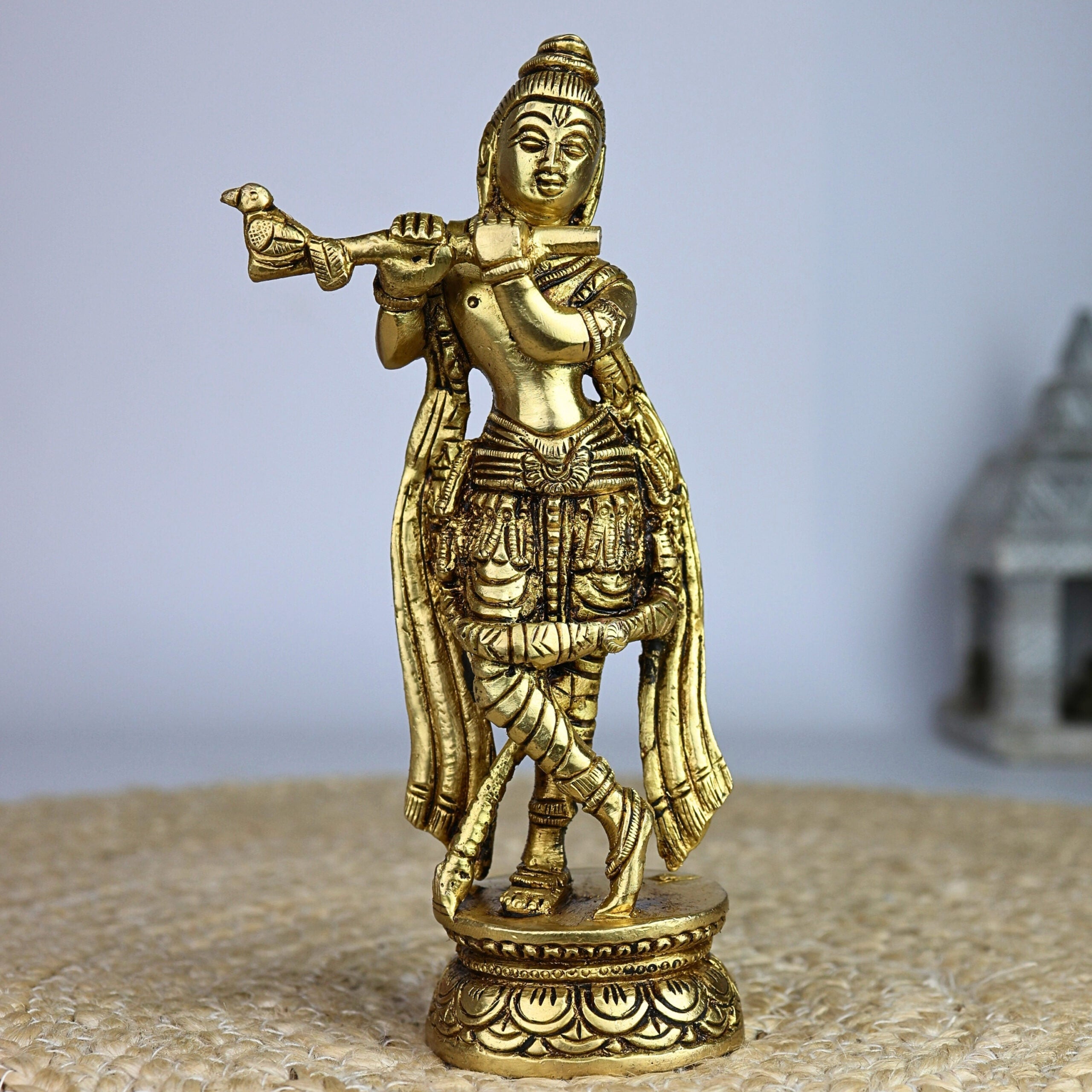 Brass Krishna Sculpture