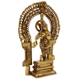 Bhunes Brass Krishna Idol | Handcrafted Govinda Murti for Home & Pooja Room Decor Prabhavali, Gold, 8 Inch, 1 Piece