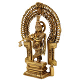 Bhunes Brass Krishna Idol | Handcrafted Govinda Murti for Home & Pooja Room Decor Prabhavali, Gold, 8 Inch, 1 Piece