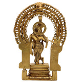 Bhunes Brass Krishna Idol | Handcrafted Govinda Murti for Home & Pooja Room Decor Prabhavali, Gold, 8 Inch, 1 Piece