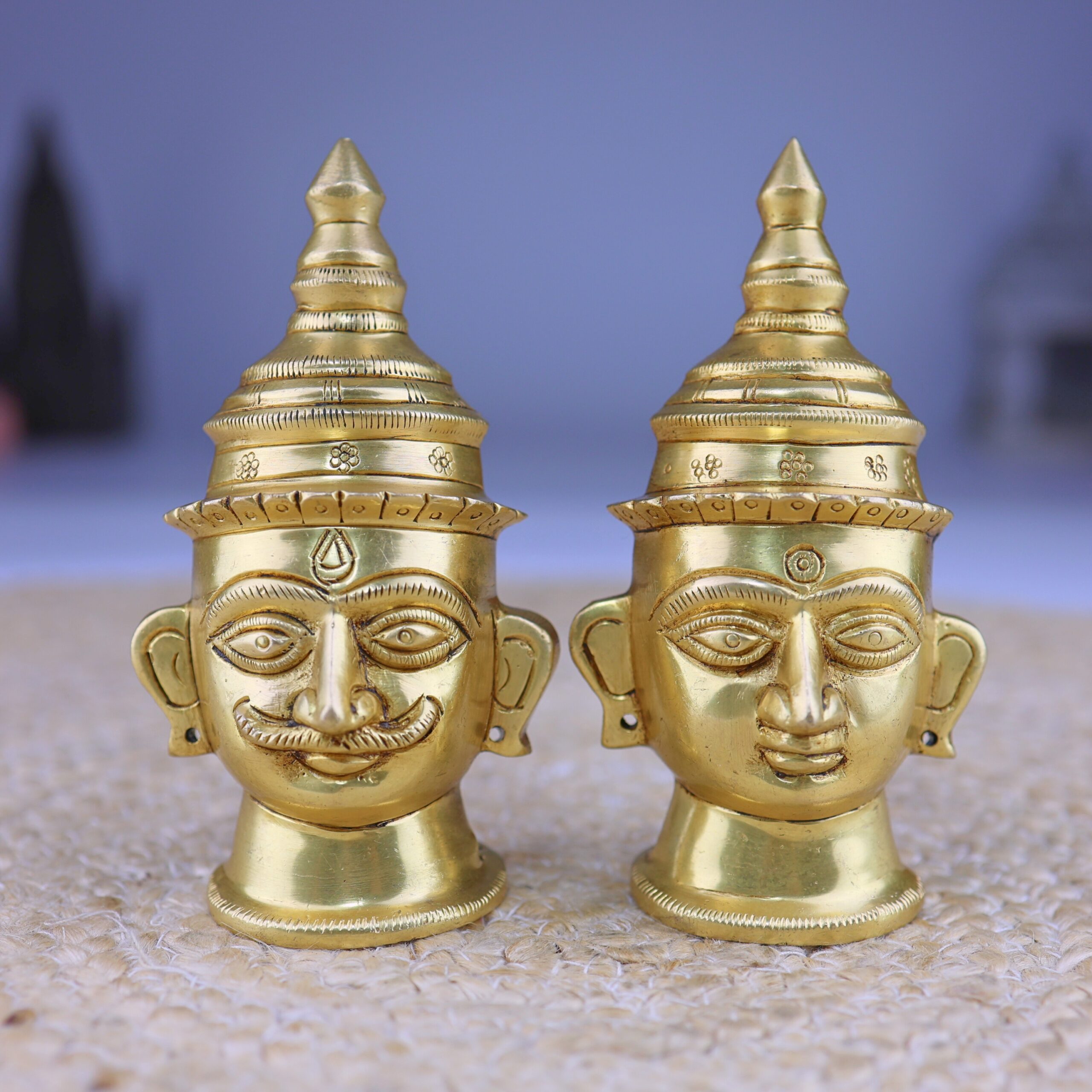 Brass Shiva & Gowri Face Set