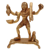 Brass Batuka Bhairav Idol, Handcrafted Batuk Bhairava Murti for Pooja, Temple, Home Decor, Pital Kalabhairava Statue, Gold, 5 Inch, 1 Piece