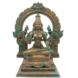 Bronze Handcrafted Panchaloha Lakshmi Idol | South Indian Mahalakshmi Murti for Temple, Pooja & Home Decor, Brown, 13 Inch, 1 Piece