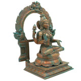 Bronze Handcrafted Panchaloha Lakshmi Idol | South Indian Mahalakshmi Murti for Temple, Pooja & Home Decor, Brown, 13 Inch, 1 Piece