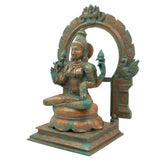 Bronze Handcrafted Panchaloha Lakshmi Idol | South Indian Mahalakshmi Murti for Temple, Pooja & Home Decor, Brown, 13 Inch, 1 Piece