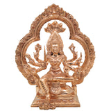 Bronze Handcrafted 8-Hand Mariamman Idol in Chola Art – Panchaloha Karumariamman | Ashta Bhuja Durga Devi Statue for Home Temple & Pooja, Gold, 10.5 Inch, 1 Piece