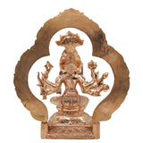 Bronze Handcrafted 8-Hand Mariamman Idol in Chola Art – Panchaloha Karumariamman | Ashta Bhuja Durga Devi Statue for Home Temple & Pooja, Gold, 10.5 Inch, 1 Piece