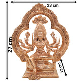 Bronze Handcrafted 8-Hand Mariamman Idol in Chola Art – Panchaloha Karumariamman | Ashta Bhuja Durga Devi Statue for Home Temple & Pooja, Gold, 10.5 Inch, 1 Piece