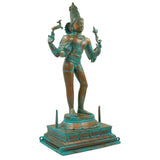 South Handmade Indian Chola Bronze Shiva Idol in Panchaloha – Traditional Lord Mahadev Murti for Home & Temple, Brown, 22.5 Inch, 1 Piece