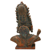 Bronze Handcrafted Panchaloha Shiva Head Idol | Chola Art Mahadev Murti | South Indian Pital Shiva Face Sculpture for Home & Temple, Brown, 13 Inch, 1 Piece