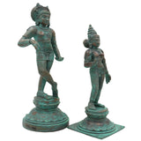 Bronze Vrishavahana Shiva Parvati Idol – Panchaloha Nandi Vahana Chola Art Sculpture for Temple & Home Decor, Brown, 12 Inch, 1 Piece