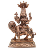 Bronze Handmade Pratyangira Devi Idol, Panchaloha Simhamukhi Statue for Temple & Home Decor | Chola Art Sculpture, Gold, 6.5 Inch, 1 Piece