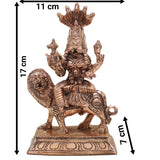 Bronze Handmade Pratyangira Devi Idol, Panchaloha Simhamukhi Statue for Temple & Home Decor | Chola Art Sculpture, Gold, 6.5 Inch, 1 Piece