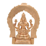 Bronze Handcrafted Panchaloha Lakshmi Idol – South Indian Mahalakshmi Statue for Pooja & Home Decor, Gold, 7 Inch, 1 Piece