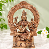 Bronze Handcrafted Matangi Idol, Panchaloha Rajamatangi Mahavidya Devi Statue, Chola Art Sculpture for Home Temple Decor, Gold, 6.5 Inch, 1 Piece