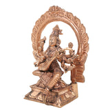 Bronze Handcrafted Matangi Idol, Panchaloha Rajamatangi Mahavidya Devi Statue, Chola Art Sculpture for Home Temple Decor, Gold, 6.5 Inch, 1 Piece