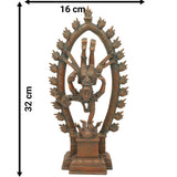 Bronze Handcrafted Panchaloha Nataraja Idol – Moksha Shiva in Tandava Dance | Chola Art Dancing Shiva Statue for Temple & Home Decor, Brown, 12.5 Inch, 1 Piece