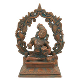 Bronze Handmade Panchaloha Krishna Idol, Ladoo Gopal Murti for Puja, Home Temple & Gifting, Brown, 5.5 Inch, 1 Piece