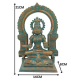 Bronze Handcrafted Panchaloha Annapurna Devi Idol | Chola Art Annapurneshwari Statue for Puja & Decor | Traditional South Indian Goddess Murti, Brown, 8.5 Inch, 1 Piece