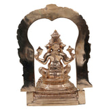 Bronze Handmade Panchaloha Ganesha Idol, Chola Style Vinayaka Murti for Pooja, Home Temple & Gifting, Siddhivinayak Ganpati Statue, Gold, 15.5 Inch, 1 Piece