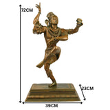 Bronze Handcrafted Panchaloha Dancing Shiva Tandava Statue, Lord Shiva Idol in Chola Style for Temple & Home Decor, Brown, 28.5 Inch, 1 Piece
