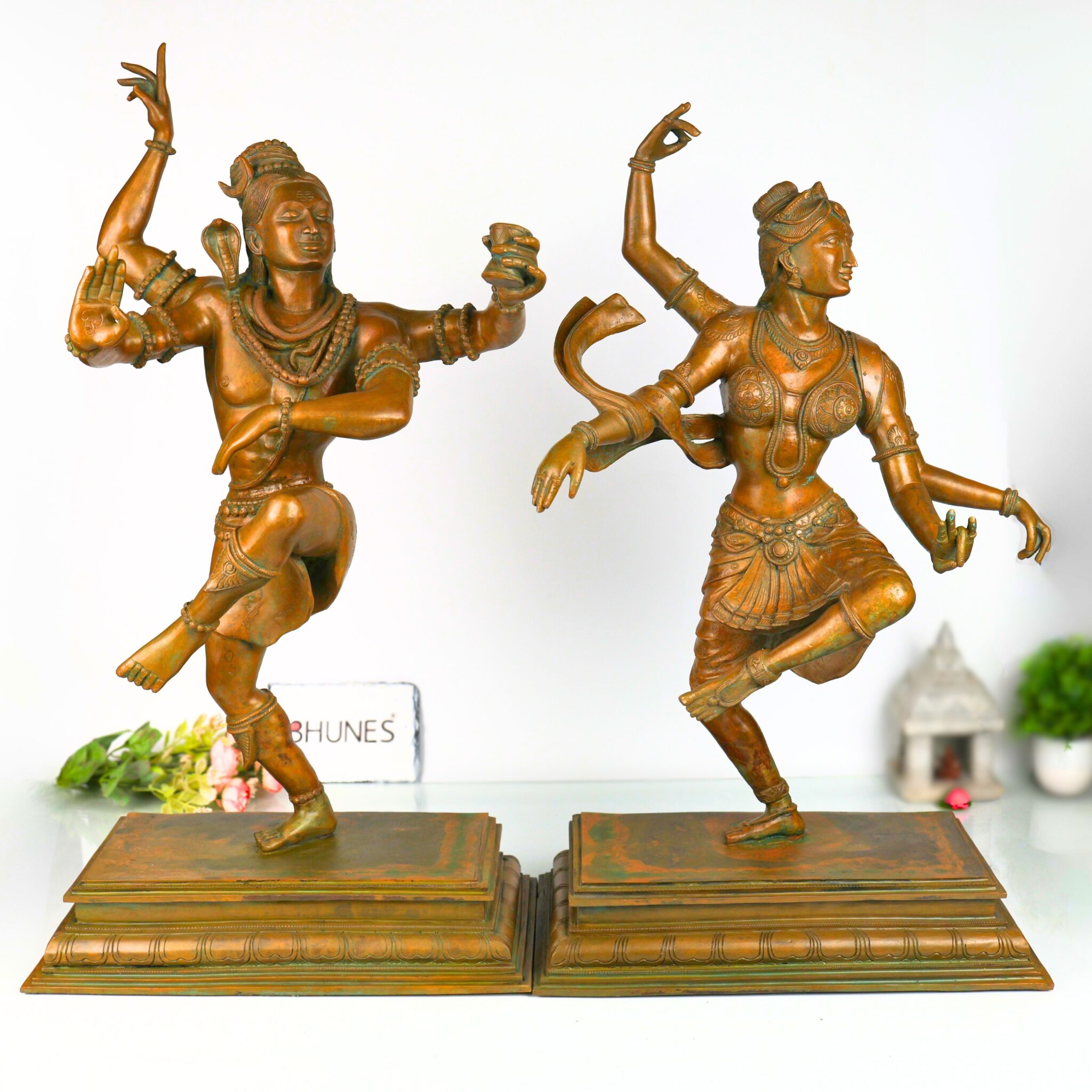 Bronze Dancing Shiva Parvati Idol