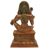 Bronze Handcrafted Panchaloha Ayyanar | Tamil Village Guardian Deity | Dharma Shasta | Kaaval Deivam | Shree Sastha Idol for Temple & Home, Gold, 12 Inch, 1 Piece