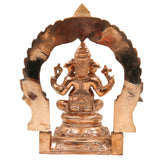 Bronze Handcrafted Panchaloha Ganesha Idol, Vinayaka Ganapati Ekadanta Murti for Pooja, Home Temple, Vastu & Gift Decor, Gold, 11.5 Inch, 1 Piece