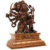 Bronze Panchamukhi Hanuman Idol, Handcrafted Five-Faced Bajrangbali Murti for Pooja, Home Decor, Brown, 5.5 Inch, 1 Piece