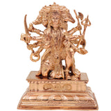 Handcrafted Bronze Panchamukhi Hanuman Idol – Panchamukha Anjaneya | Panchaloha Bajrangbali Murti for Pooja & Temple Decor, Gold, 5.5 Inch, 1 Piece