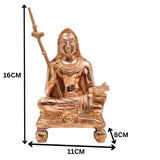 Handcrafted Bronze Adi Shankaracharya Idol | Panchaloha Jagadguru Shankara Murti | Advaita Vedanta Guru Statue in Chola Style for Pooja & Temple", Gold, 6.5 Inch, 1 Piece