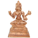 Handcrafted Bronze Chaturmukha Brahma Idol | Panchaloha Hiranyagarbha Prajapati Murti | Four-Faced Kamalasan Creator God Statue for Pooja, Temple & Vastu Decor, Gold, 6.5 Inch, 1 Piece