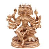 Handcrafted Bronze Vishwakarma Idol | Panchaloha Lord Vishwakarma Murti | Panchaloha Lord Vishwakarma Murti | Vishvakarman Bhagwan for Pooja, Temple & Factory Worship, Gold, 3.5 Inch, 1 Piece