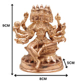 Handcrafted Bronze Vishwakarma Idol | Panchaloha Lord Vishwakarma Murti | Panchaloha Lord Vishwakarma Murti | Vishvakarman Bhagwan for Pooja, Temple & Factory Worship, Gold, 3.5 Inch, 1 Piece