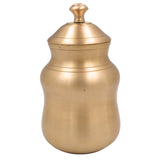 Brass Ghee Box | Masala Box | Pittal Ghee Dabba | Kanchu Ghee Holder | Indian Spice Storage Pot | Vintage Style Brass Pooja Box, Capacity 300ml, Gold, 6.5 Inch, 1 Piece