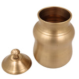 Brass Ghee Box | Masala Box | Pittal Ghee Dabba | Kanchu Ghee Holder | Indian Spice Storage Pot | Vintage Style Brass Pooja Box, Capacity 300ml, Gold, 6.5 Inch, 1 Piece