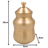 Brass Ghee Box | Masala Box | Pittal Ghee Dabba | Kanchu Ghee Holder | Indian Spice Storage Pot | Vintage Style Brass Pooja Box, Capacity 300ml, Gold, 6.5 Inch, 1 Piece