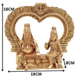 Bronze Agastya Lopamudra Idol, Handcrafted Panchaloha Murti, South Indian Decorative & Puja Statue, Gold, 7 Inch, 1 Piece