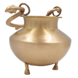 Brass Kamandal for Pooja, Pital Kamandalu, Kansa, Hitalle Water Pot for Rishi, Sadhu, Yogi, Muni, Puja, Havan & Meditation Rituals, Gold, 11 Inch, 1 Piece