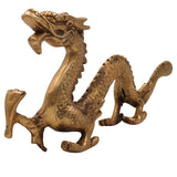 Brass Handcrafted Dragon Naga, Feng Shui Serpent Guardian | Vastu Pital Celestial Sculpture for Home Decor, Gold, 6 Inch