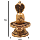 Brass Handcrafted Shiva Lingam Idol, Lingam | Pital Shivling Murti for Pooja, Vastu & Jyotirlinga Worship, Gold, 3 Inch