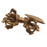 Brass Buddhist Khuladi Idol – Dorje Vajra Axe of Vajrapani | Tibetan Ritual Weapon for Puja, Home Decor & Spiritual Gifts, Gold, 2 Inch