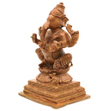 Bronze Panchaloha Ganesha Idol, Vinayaka Ganapati Bappa Murti, Handcrafted Chola Art Vighneshwara Vinayagar Statue for Home Temple & Gifting, Brown, 3 Inch, 1 Piece