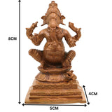 Bronze Panchaloha Ganesha Idol, Vinayaka Ganapati Bappa Murti, Handcrafted Chola Art Vighneshwara Vinayagar Statue for Home Temple & Gifting, Brown, 3 Inch, 1 Piece
