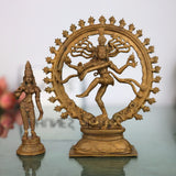 Handcrafted Bronze Nataraja and Parvati Idol